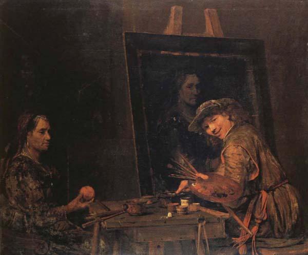 Arent De Gelder Self-Portrait Painting an Old Woman